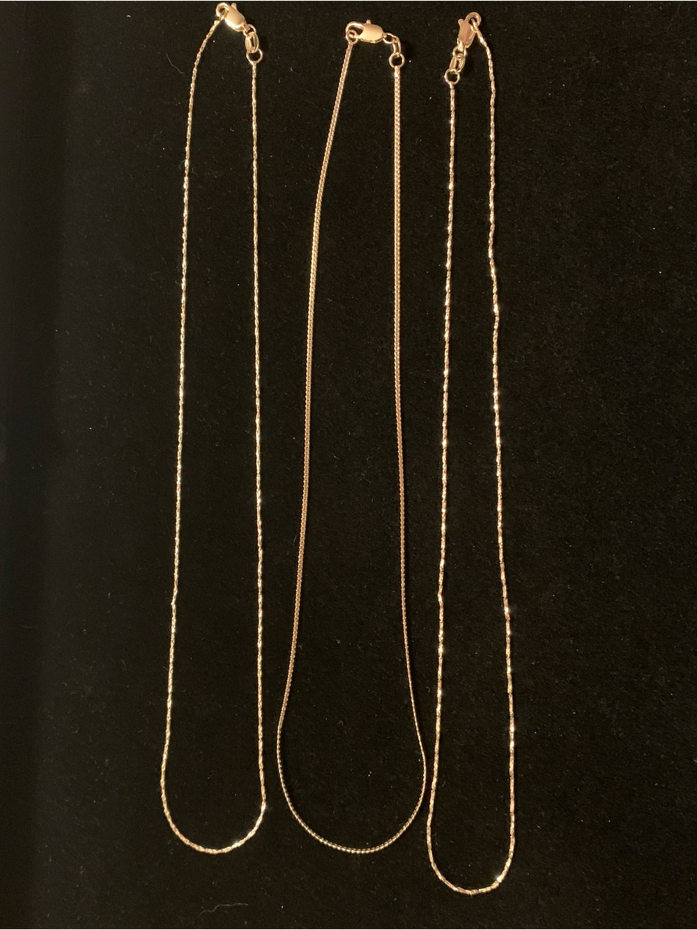 Set of 3 Delicate Gold Women’s Chain Necklaces Elegant Layering Set of 3